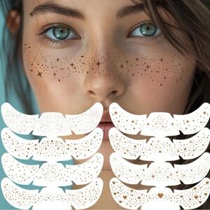 8 Sheets Brown Freckles Stickers Heart Freckle Tattoos Stickers